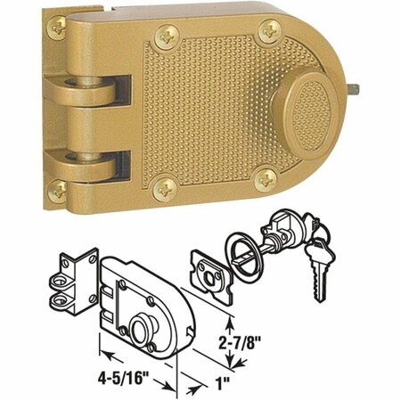 DEFENDER SECURITY Brass Single Cylinder Single Rim Deadlock, Jimmy-Resistant U 9970